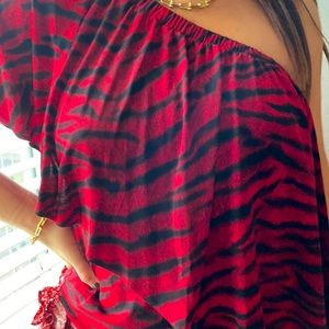 Michael KORS one shoulder red evening shirt